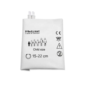 Disposable NIBP Cuff Pediatric 15-22cm,Critikon Soft Cuf,Dual Tube